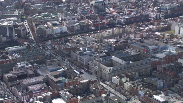 RTE Aerial footage of the 1916 State Commemorations on Easter Sunday in Dublin City